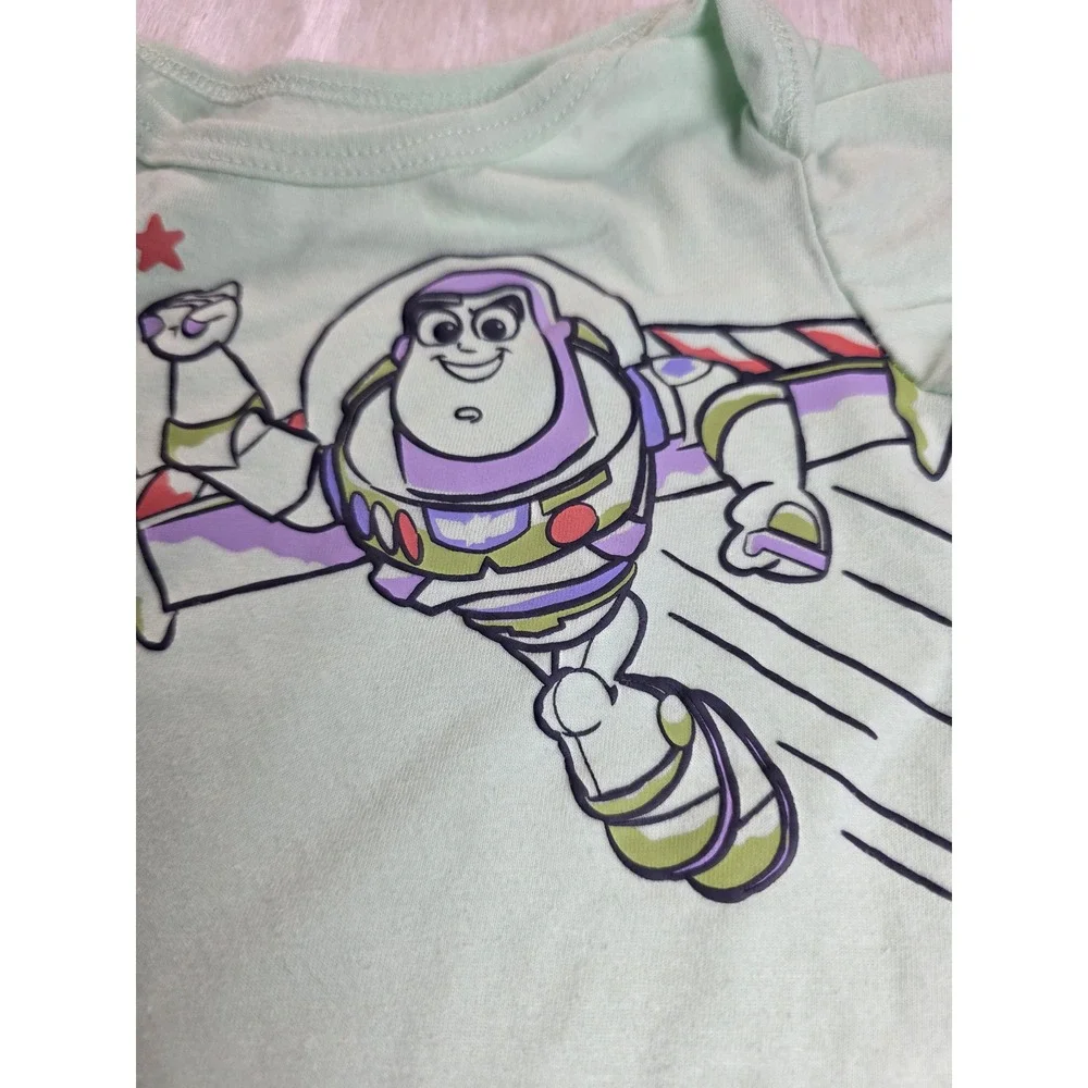Disney Baby Toy Story Woody Buzz  Shirt Shorts Set Mint Gray 0-3M Classic